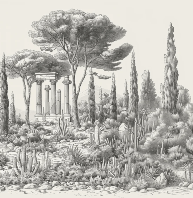 Oasis Antique - Papier peint méditerranéen - Illulart: Papier peint panoramique