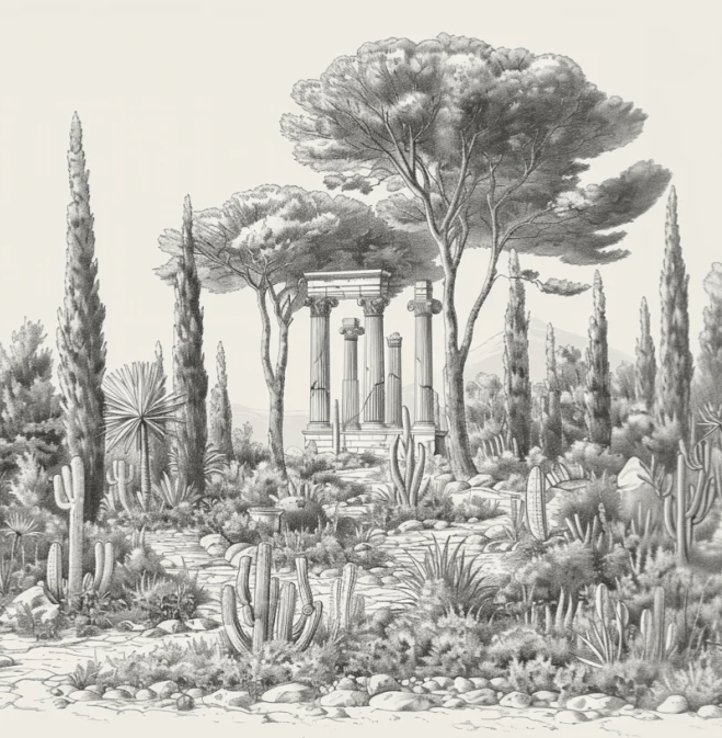 Oasis Antique - Papier peint méditerranéen - Illulart: Papier peint panoramique