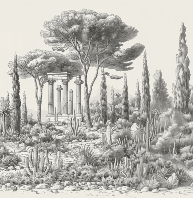 Oasis Antique - Papier peint méditerranéen - Illulart: Papier peint panoramique