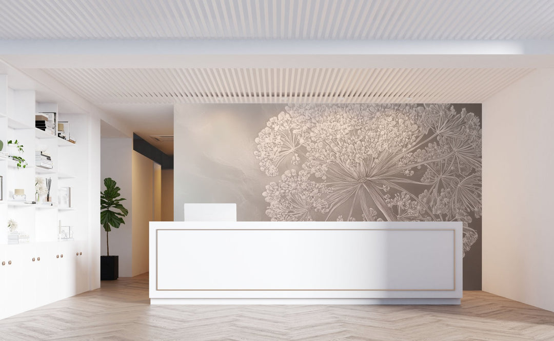 Ombelle en dentelle : L'art subtil de la fleur sauvage - Illulart: Papier peint panoramique