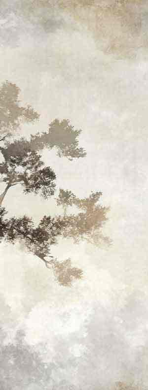 Ombres Forestières - Papier Peint Panoramique Brun Doré - Illulart: Papier peint panoramique