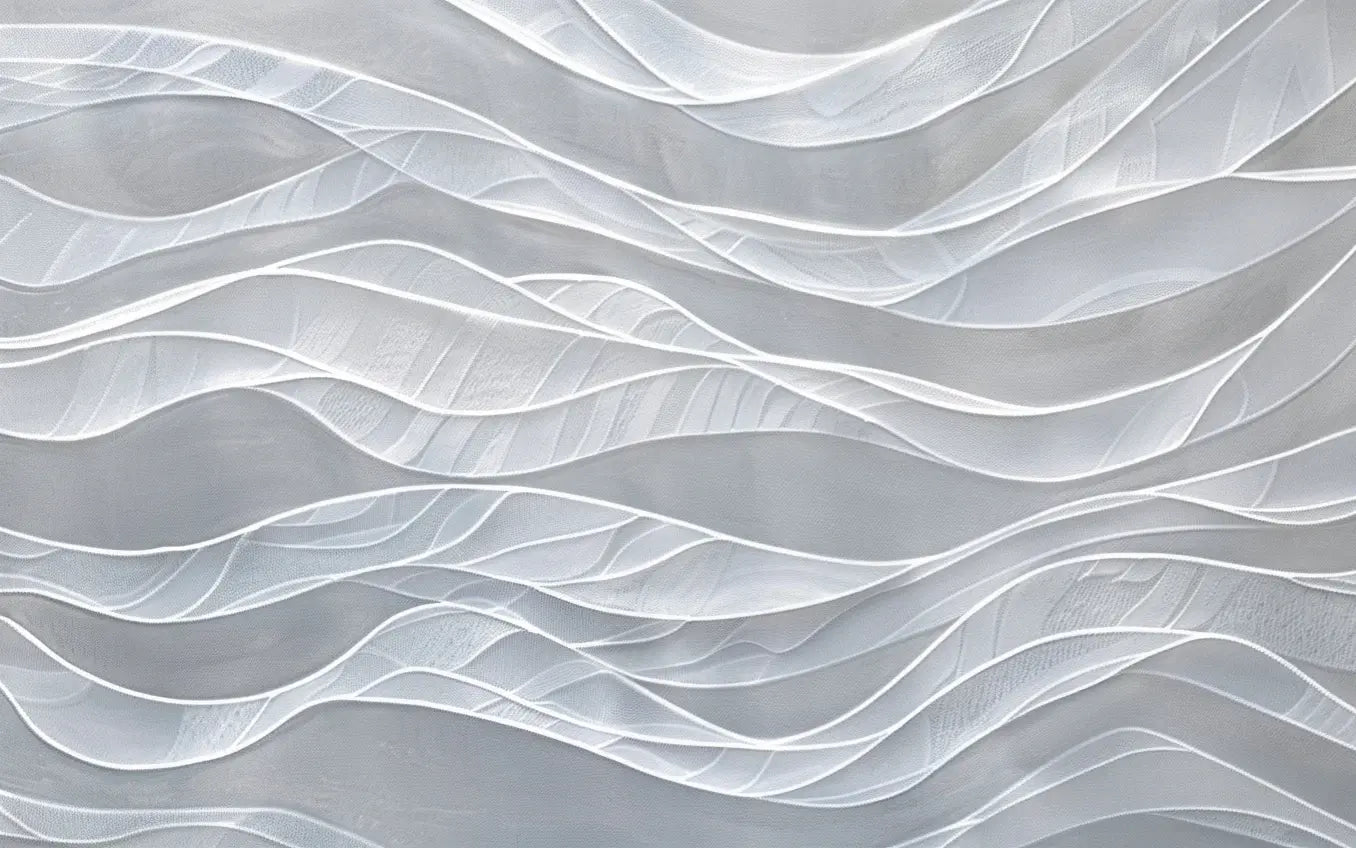 Ondulations Argentées : Un Papier Peint aux Mouvements Apaisants - Illulart: Papier peint panoramique