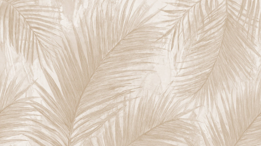 Palmier Nude – Papier peint palmier beige aux nuances chaleureuses - Illulart: Papier peint panoramique
