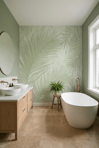 Papel pintado palmera nude verde