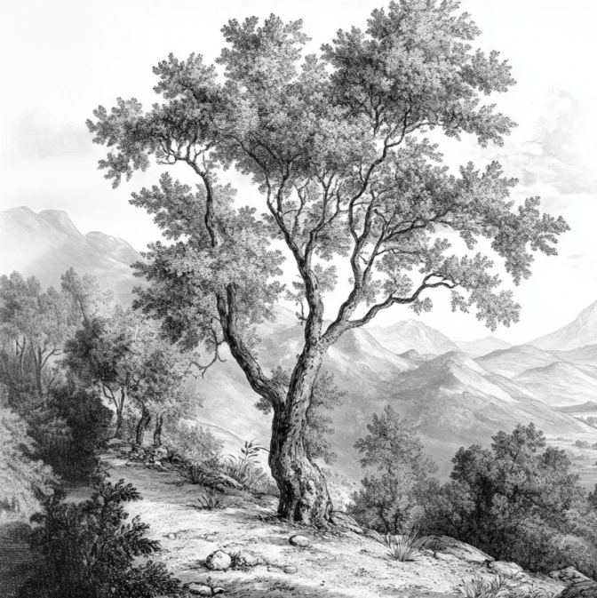 Panorama Intemporel - Nature en Noir et Blanc - Illulart: Papier peint panoramique