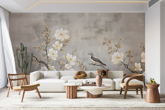 Chinoiserie - Branche Fleurie et son Oiseau