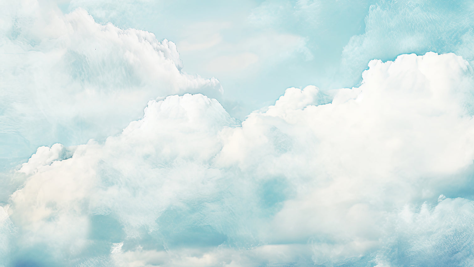 Panoramataapéit Himmelblo mat Wolleken – Bleu Céleste