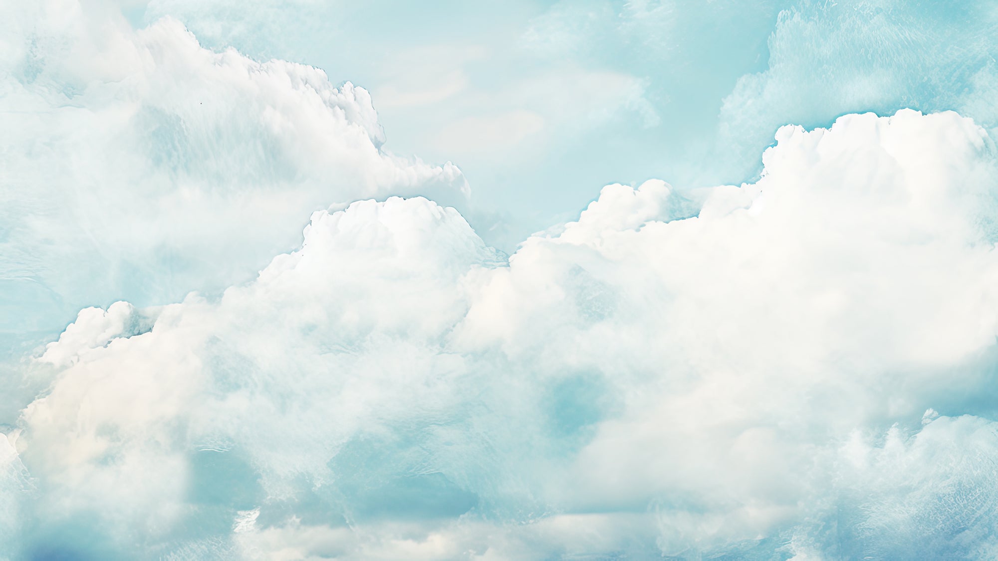 Sky Blue Cloud Wallpaper Mural – Bleu Céleste