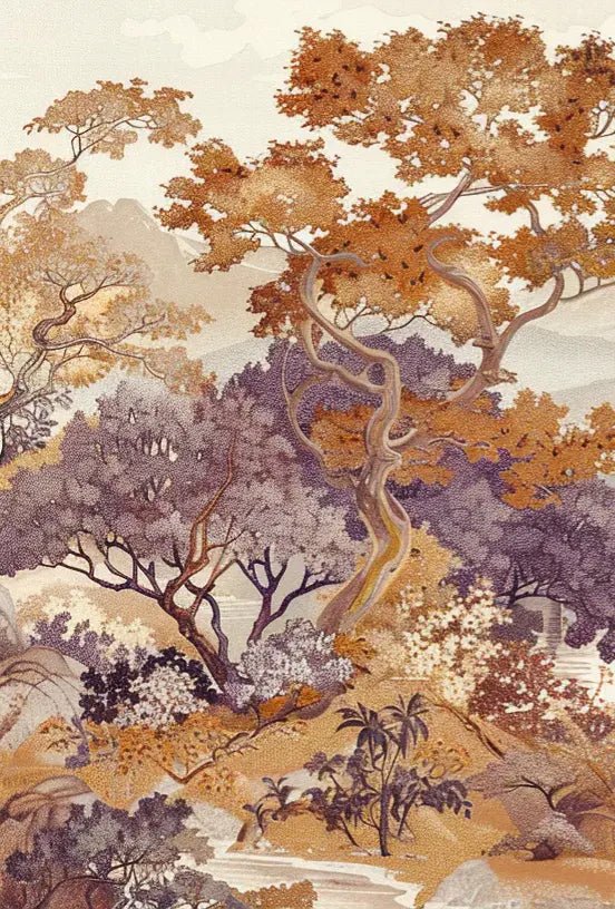 Pastel Oriental - Délicat paysage - Illulart: Papier peint panoramique