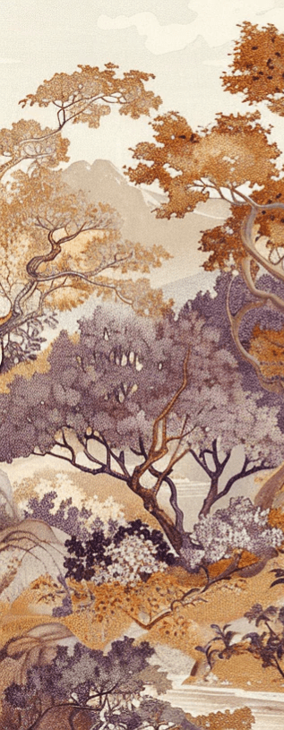 Pastel Oriental - Délicat paysage - Illulart: Papier peint panoramique