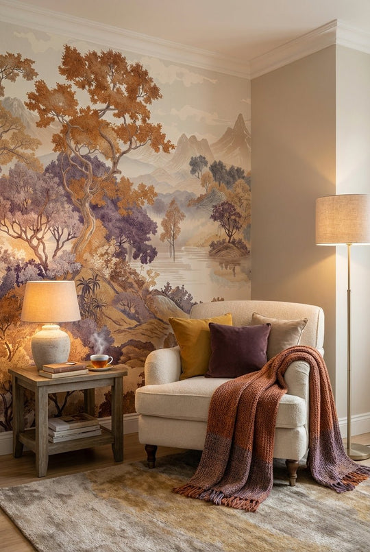 Pastel Oriental - Délicat paysage - Illulart: Papier peint panoramique