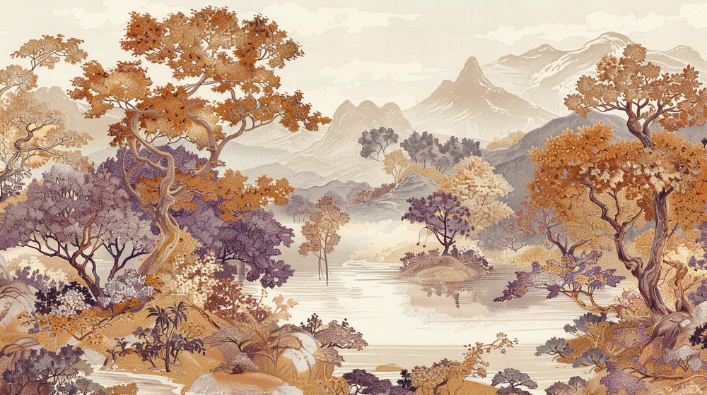 Pastel Oriental - Délicat paysage