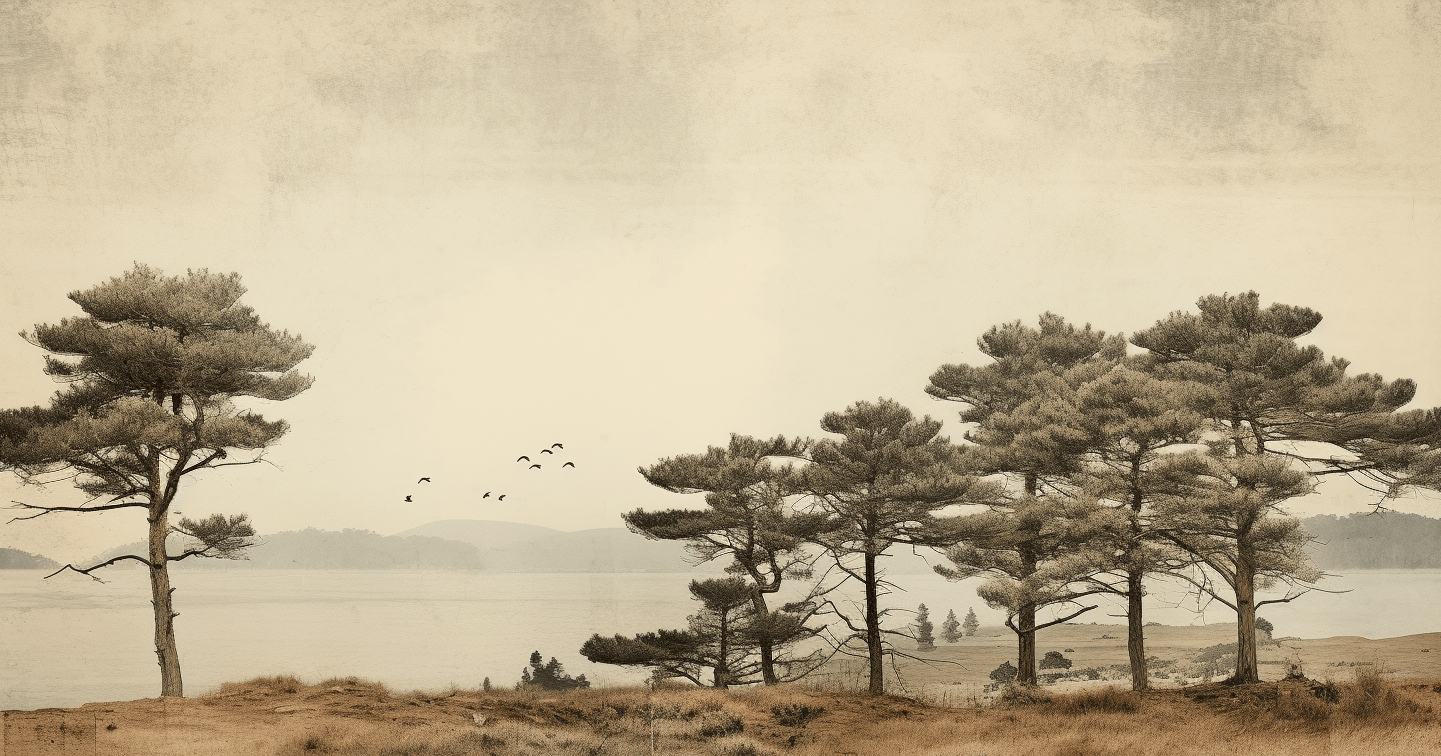 Sepia Dennenlandschap
