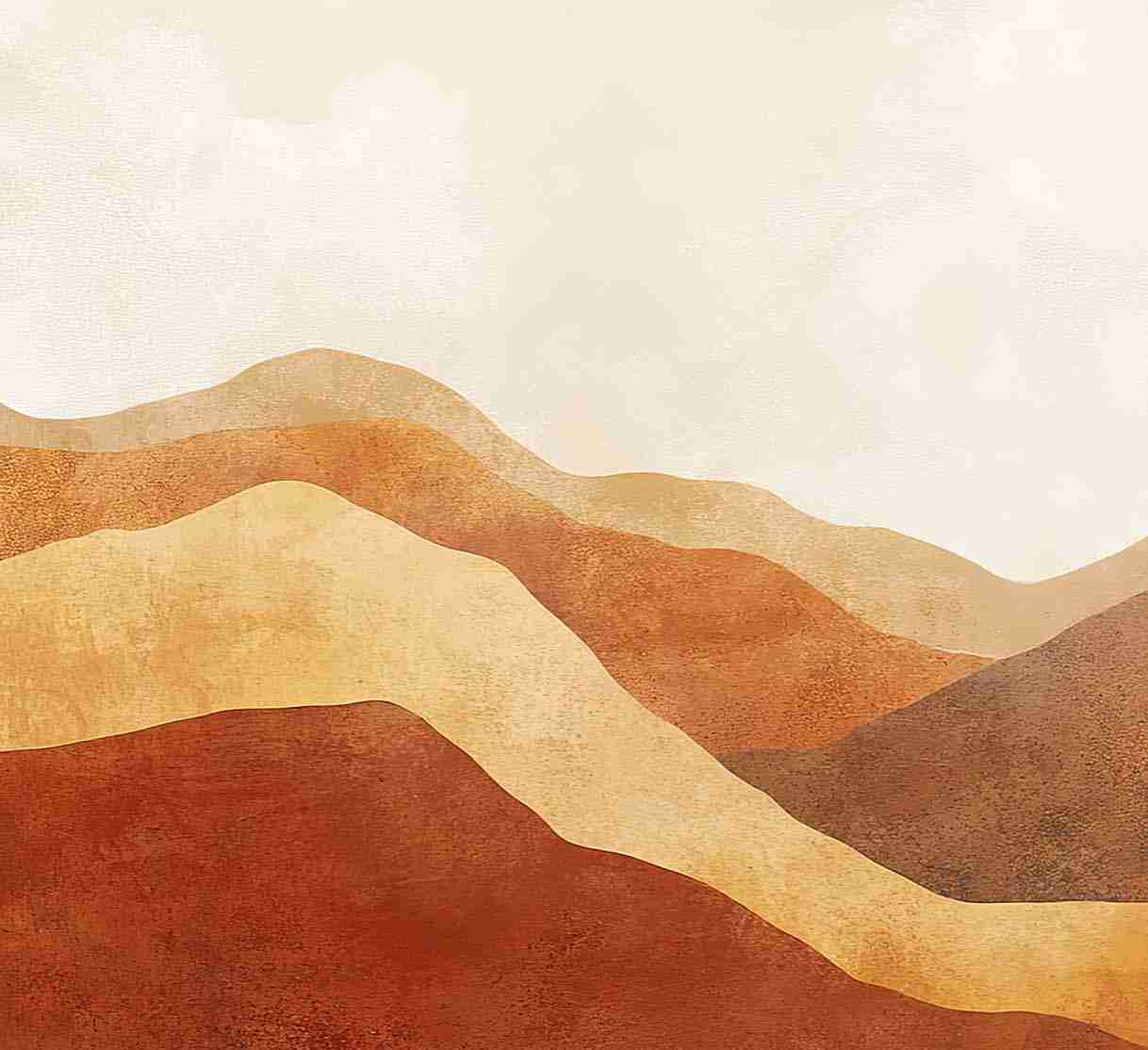 Paysage Désertique : Mur Naturel en Couleurs Chaudes - Illulart: Papier peint panoramique