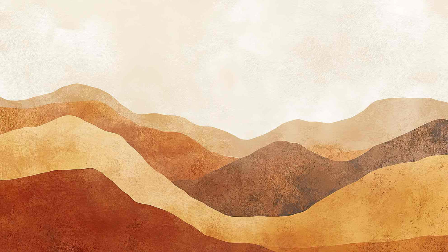 Paysage Désertique : Mur Naturel en Couleurs Chaudes - Illulart: Papier peint panoramique