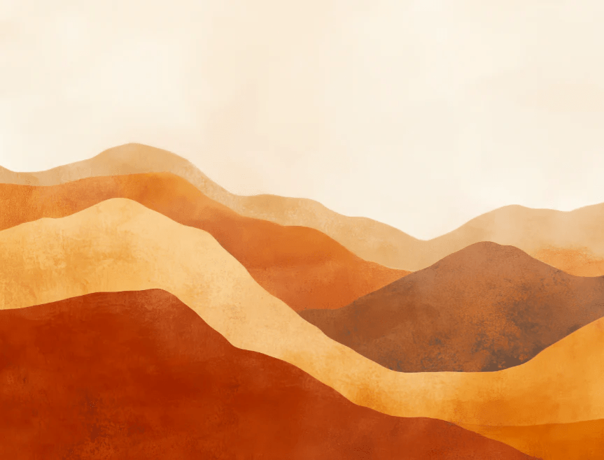 Paysage Désertique : Mur Naturel en Couleurs Chaudes - Illulart: Papier peint panoramique