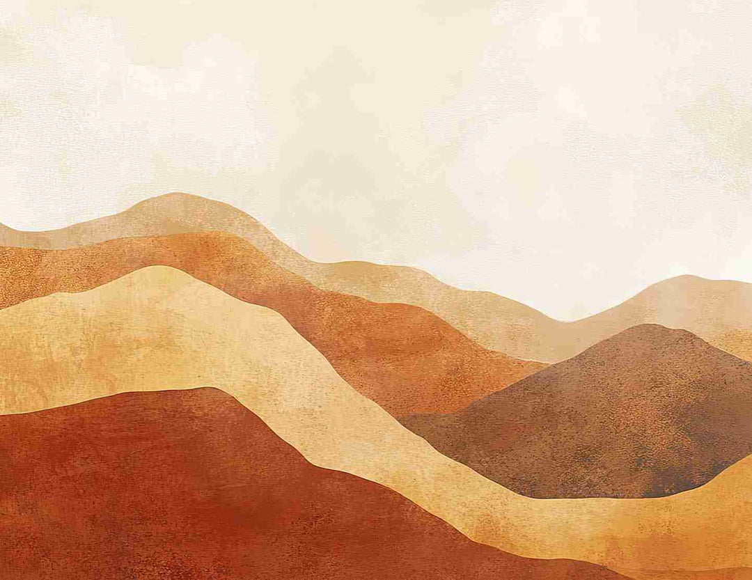 Paysage Désertique : Mur Naturel en Couleurs Chaudes - Illulart: Papier peint panoramique