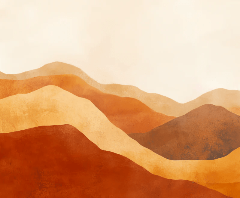 Paysage Désertique : Mur Naturel en Couleurs Chaudes - Illulart: Papier peint panoramique