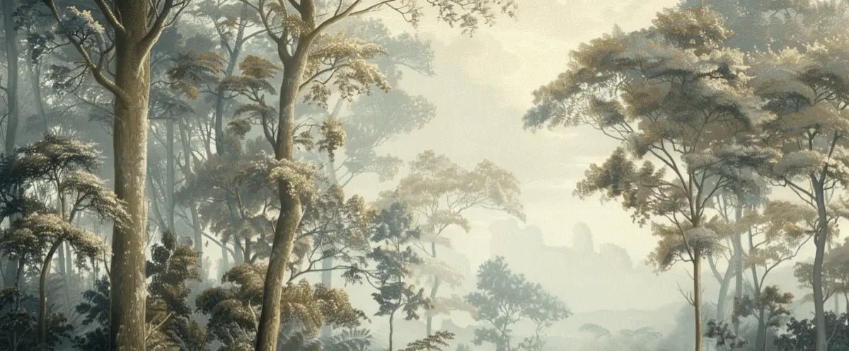 Paysage Forestier Brumeux - Papier Peint Panoramique Enchanté - Illulart: Papier peint panoramique