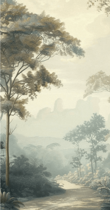 Paysage Forestier Brumeux - Papier Peint Panoramique Enchanté - Illulart: Papier peint panoramique