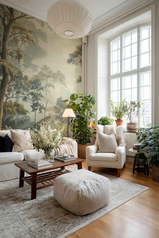 Paysage Forestier Brumeux - Papier Peint Panoramique Enchanté - Illulart: Papier peint panoramique