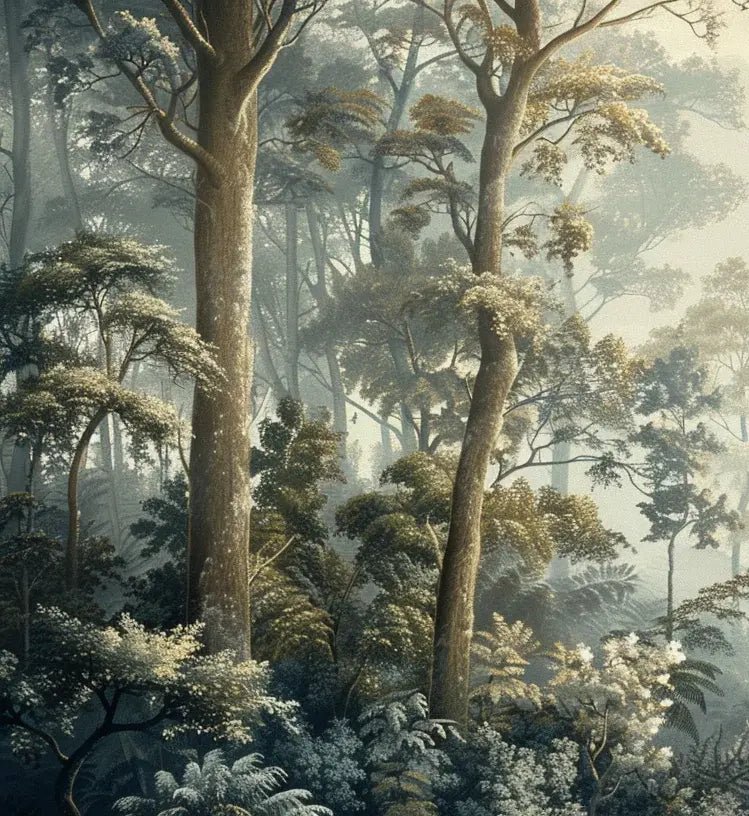 Paysage Forestier Brumeux - Papier Peint Panoramique Enchanté - Illulart: Papier peint panoramique