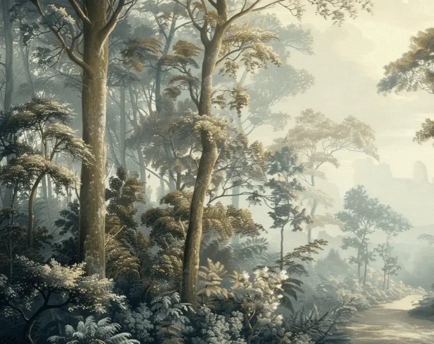 Paysage Forestier Brumeux - Papier Peint Panoramique Enchanté - Illulart: Papier peint panoramique