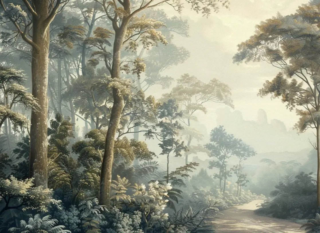Paysage Forestier Brumeux - Papier Peint Panoramique Enchanté - Illulart: Papier peint panoramique