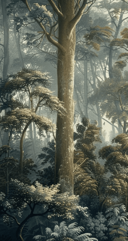 Paysage Forestier Brumeux - Papier Peint Panoramique Enchanté - Illulart: Papier peint panoramique