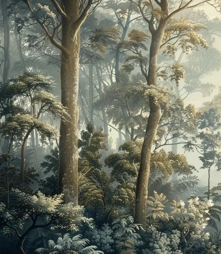 Paysage Forestier Brumeux - Papier Peint Panoramique Enchanté - Illulart: Papier peint panoramique