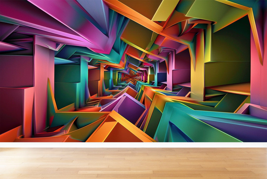 Perspective Kaléidoscopique - Revêtement Mural Panoramique - Illulart: Papier peint panoramique