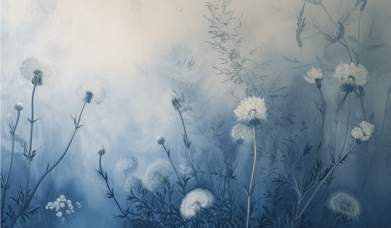 Pissenlit pastel - Illulart: Papier peint panoramique