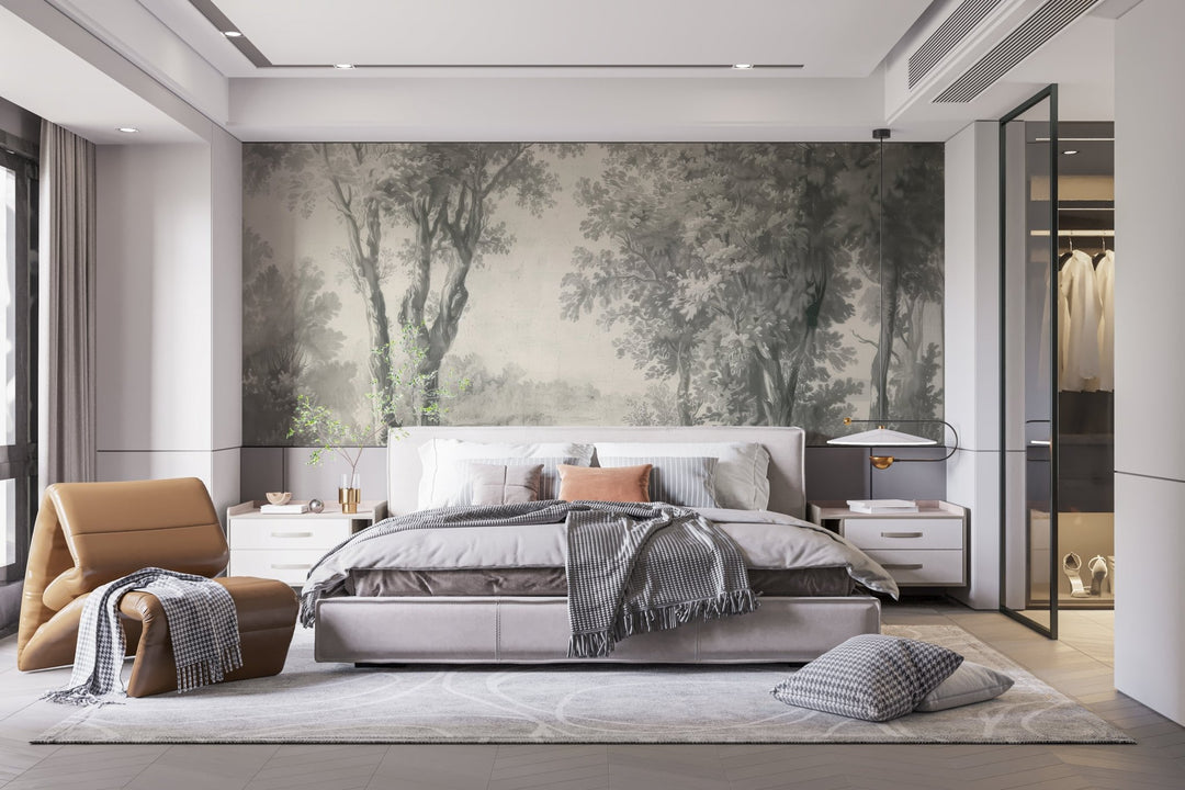 Poésie anglaise : Papier peint forêt classique - Illulart: Papier peint panoramique