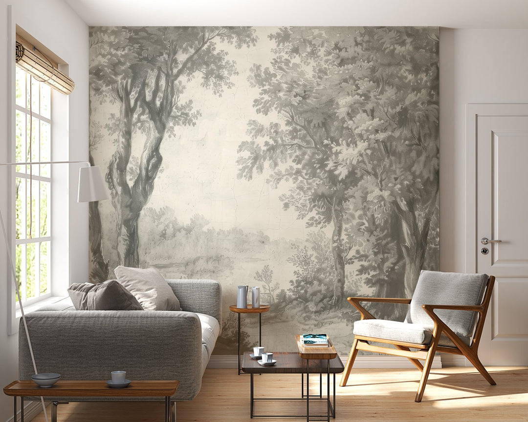 Poésie anglaise : Papier peint forêt classique - Illulart: Papier peint panoramique