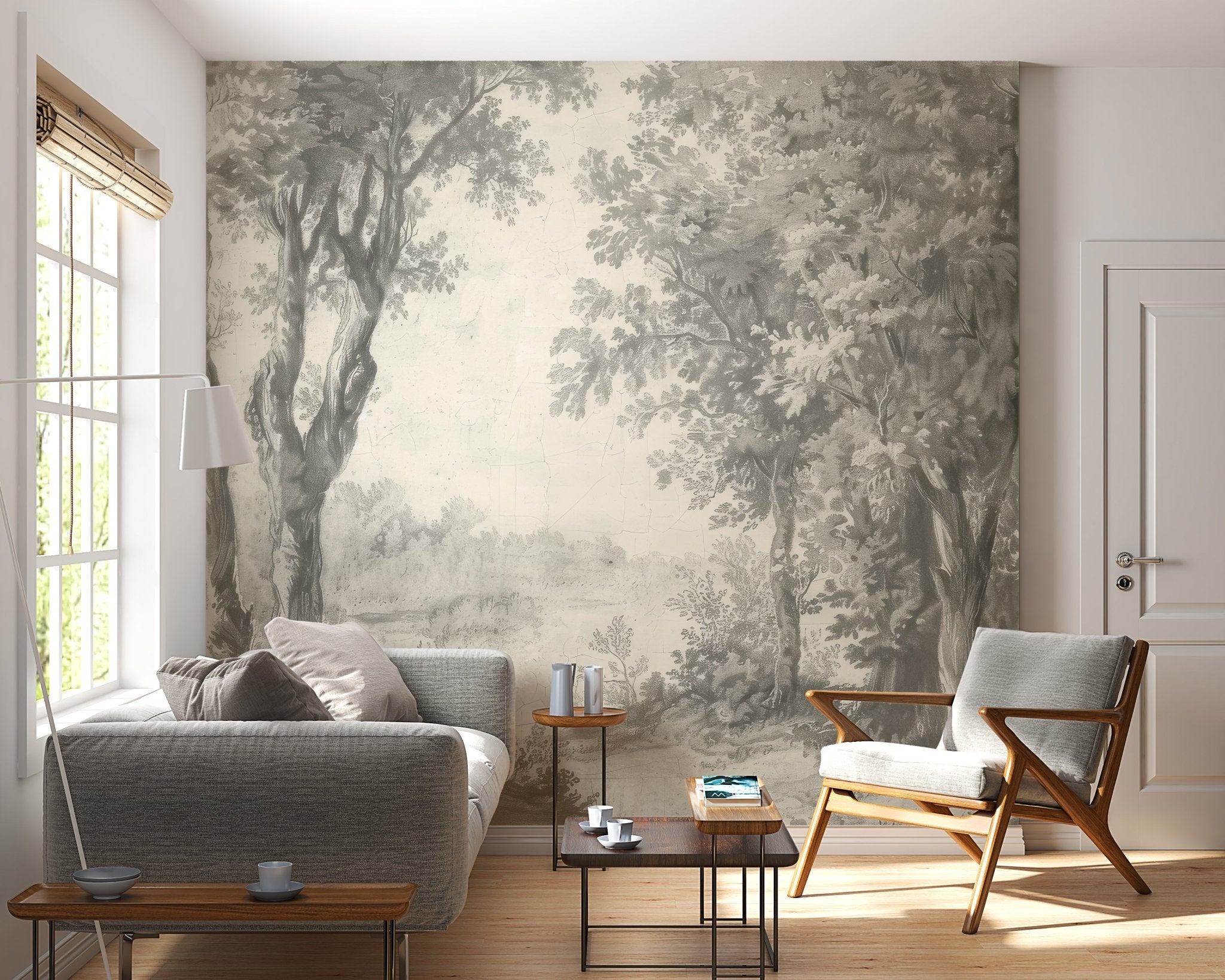 Poésie anglaise : Papier peint forêt classique - Illulart: Papier peint panoramique