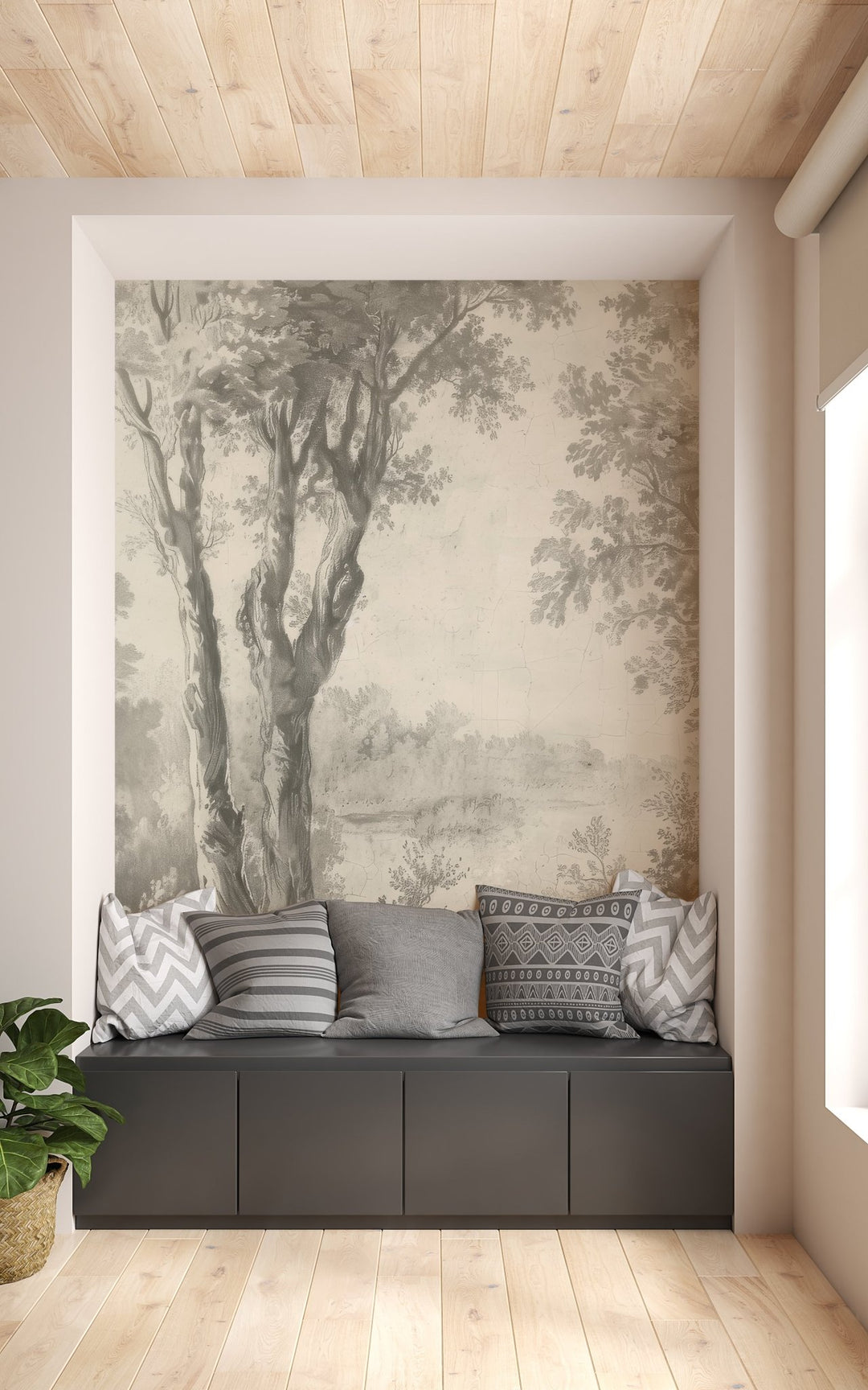 Poésie anglaise : Papier peint forêt classique - Illulart: Papier peint panoramique