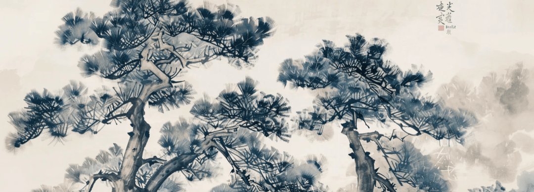 Poésie des Pins : Paysage d'Estampe - Illulart: Papier peint panoramique