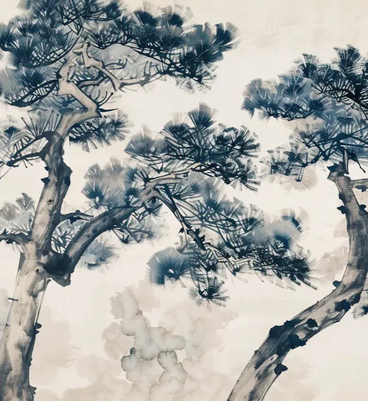 Poésie des Pins : Paysage d'Estampe - Illulart: Papier peint panoramique