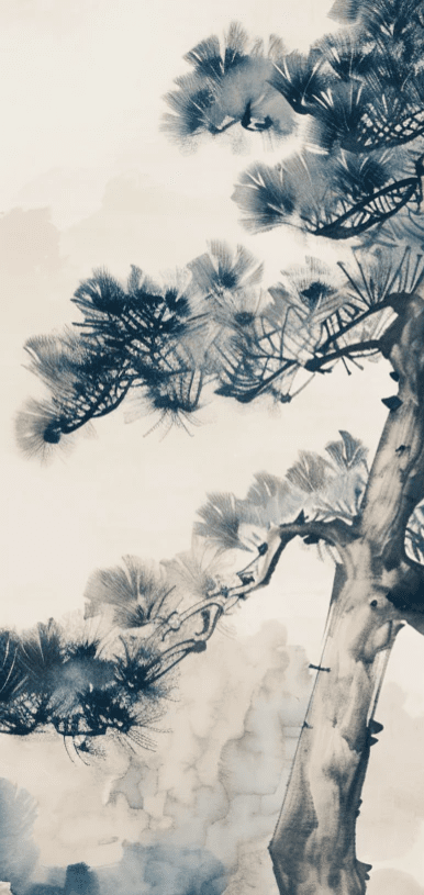 Poésie des Pins : Paysage d'Estampe - Illulart: Papier peint panoramique