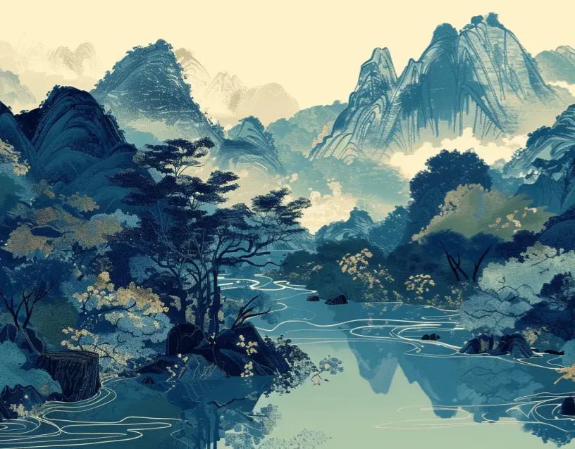 Reflets du Levant - Panorama Asiatique Apaisant - Illulart: Papier peint panoramique