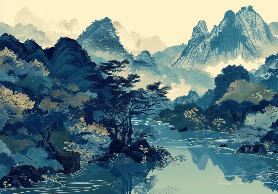 Reflets du Levant - Panorama Asiatique Apaisant - Illulart: Papier peint panoramique