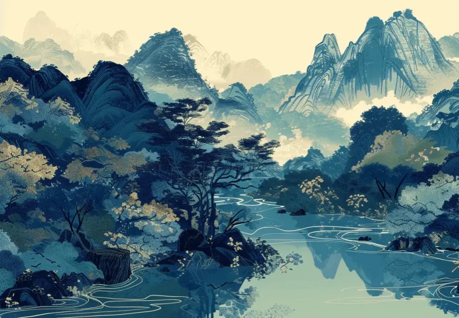 Reflets du Levant - Panorama Asiatique Apaisant - Illulart: Papier peint panoramique