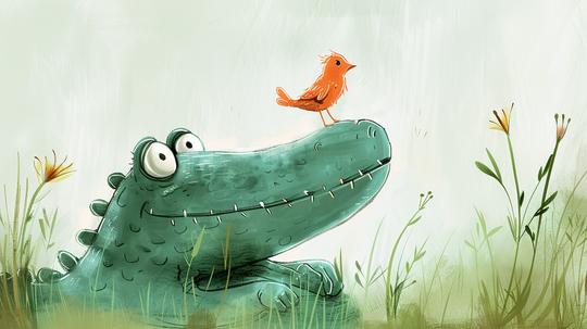 Meeting at the Marsh: A Crocodile and His Friend the Bird