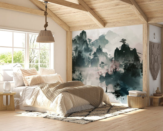 Rêve d'Asie : Revêtement Mural Inspiré par les Peintures Traditionnelles - Illulart: Papier peint panoramique