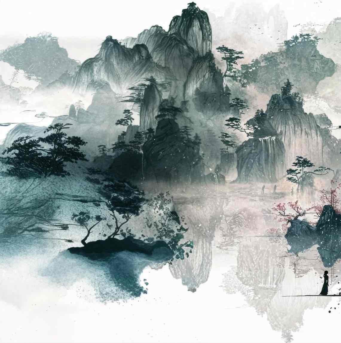 Rêve d'Asie : Revêtement Mural Inspiré par les Peintures Traditionnelles - Illulart: Papier peint panoramique