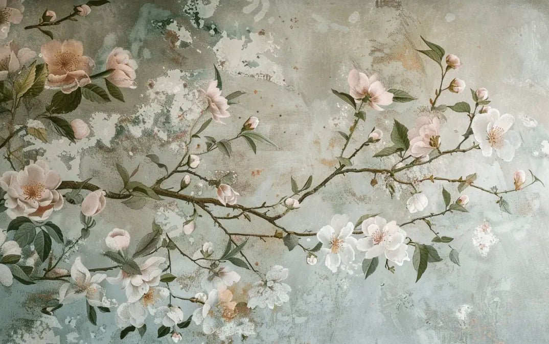 Rêve de Chinoiserie : Éclat Floral en papier peint pour une Ambiance Élégante - Illulart: Papier peint panoramique