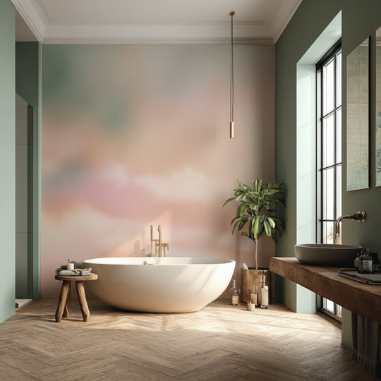 Rêve de Coton - Papier peint nuage pastel doux et apaisant - Illulart: Papier peint panoramique