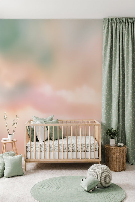 Rêve de Coton - Papier peint nuage pastel doux et apaisant - Illulart: Papier peint panoramique