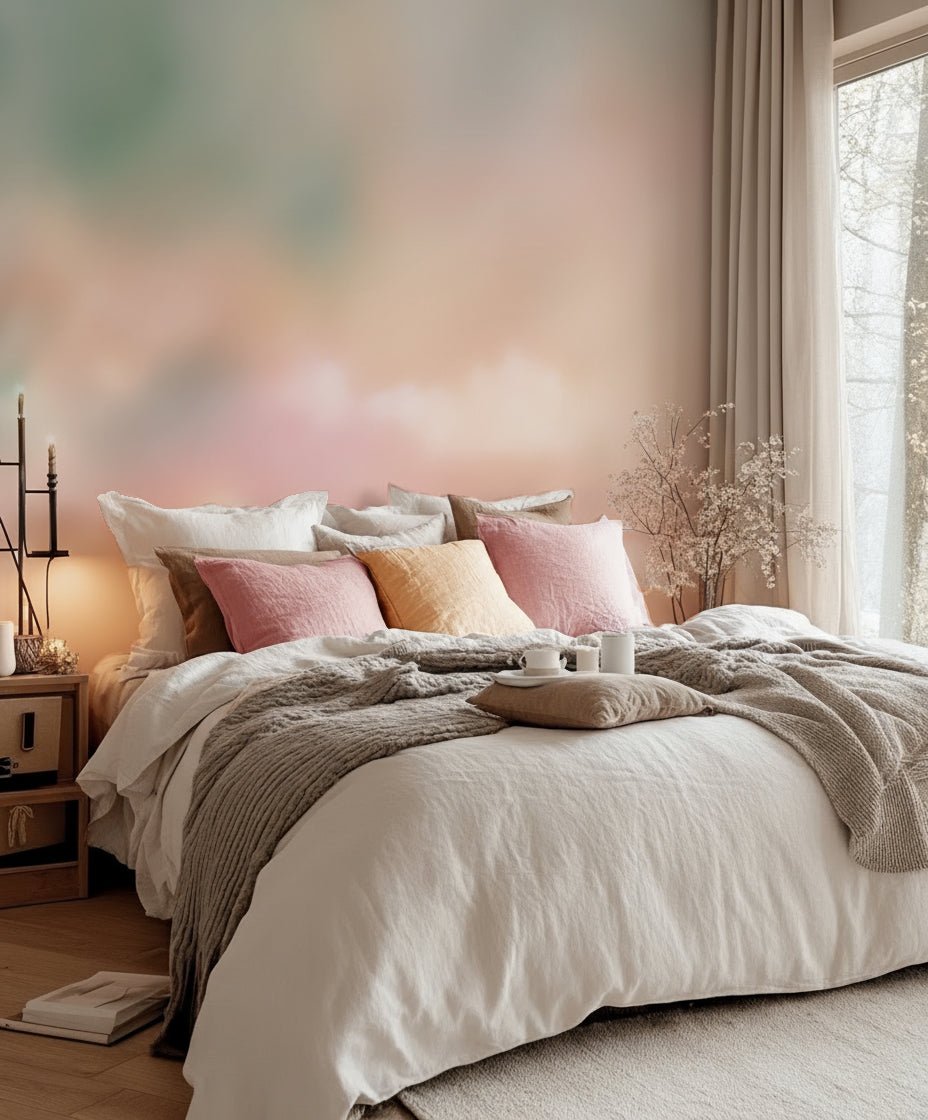 Rêve de Coton - Papier peint nuage pastel doux et apaisant - Illulart: Papier peint panoramique