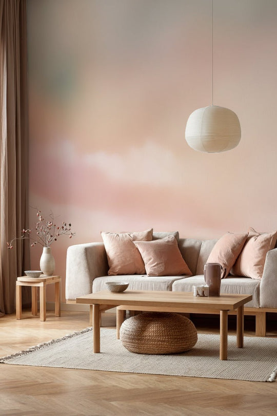 Rêve de Coton - Papier peint nuage pastel doux et apaisant - Illulart: Papier peint panoramique